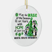 Kerstpinguïns Geestelijke gezondheid Keramisch Ornament (Rechts)