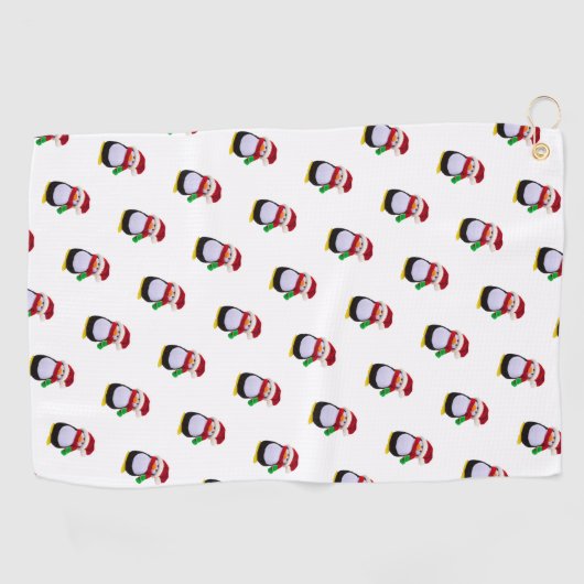 Kerstpinguïns Golfhanddoek (Horizontaal)