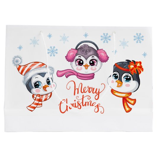 Kerstpinguïns Groot Cadeauzakje (Achterkant)