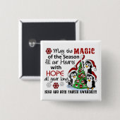 Kerstpinguïns Hoofd- en halskanker Vierkante Button 5,1 Cm (Voorkant /achterkant)