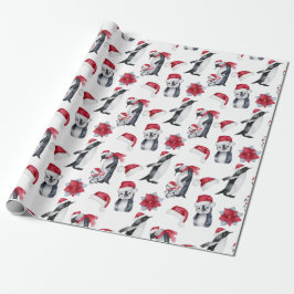 Kerstpinguïns in Santa Hats Cadeaupapier