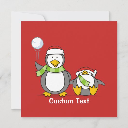 kerstpinguïns kaart (Voorkant)