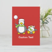 kerstpinguïns kaart (Staand voorkant)