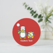 kerstpinguïns kaart (Staand voorkant)