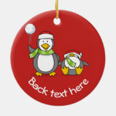 kerstpinguïns keramisch ornament (Achterkant)