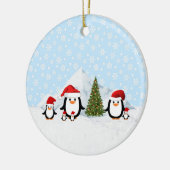 kerstpinguïns keramisch ornament (Links)