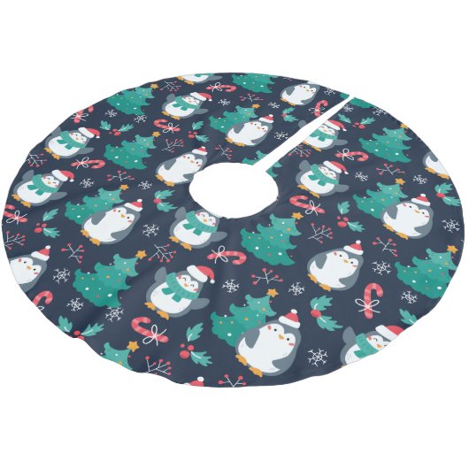 Kerstpinguïns Kerstboom Rok (Gekanteld)