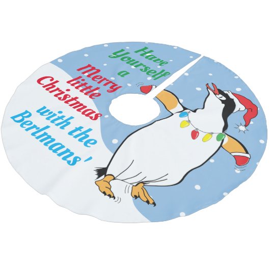 Kerstpinguïns Kerstboom Rok (Gekanteld)