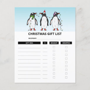 Kerstpinguïns - Kerstcadeau Lijst Plannen
