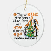 Kerstpinguïns Leukemie Keramisch Ornament (Links)
