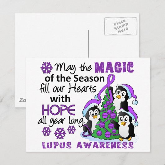 Kerstpinguïns Lupus Feestdagenkaart (Voorkant / Achterkant)