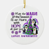 Kerstpinguïns Lupus Keramisch Ornament (Voorkant)