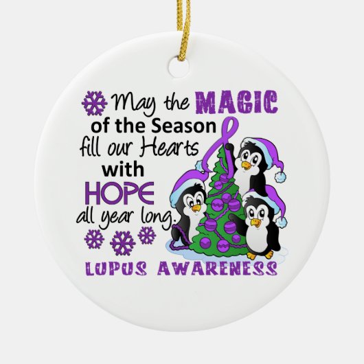 Kerstpinguïns Lupus Keramisch Ornament (Voorkant)