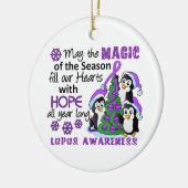 Kerstpinguïns Lupus Keramisch Ornament (Links)