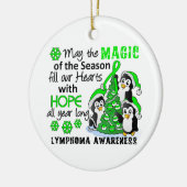 Kerstpinguïns Lymfoom Keramisch Ornament (Links)