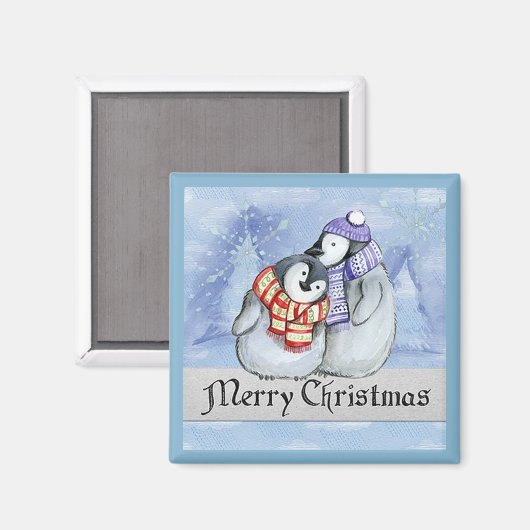 Kerstpinguins Magnet (Voorkant / Achterkant)
