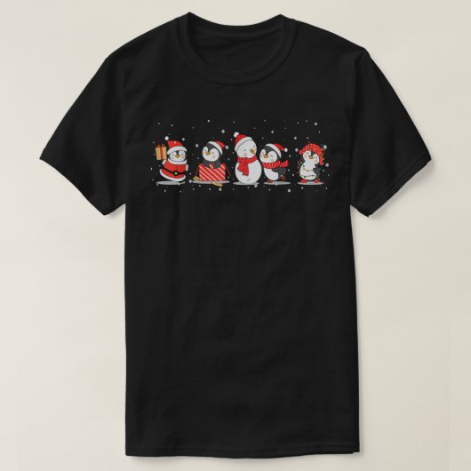 Kerstpinguins Merry KerstHappy New Yea T-shirt (Design voorkant)