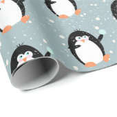 Kerstpinguïns met sneeuwbal inpakpapier (Rol Hoek)