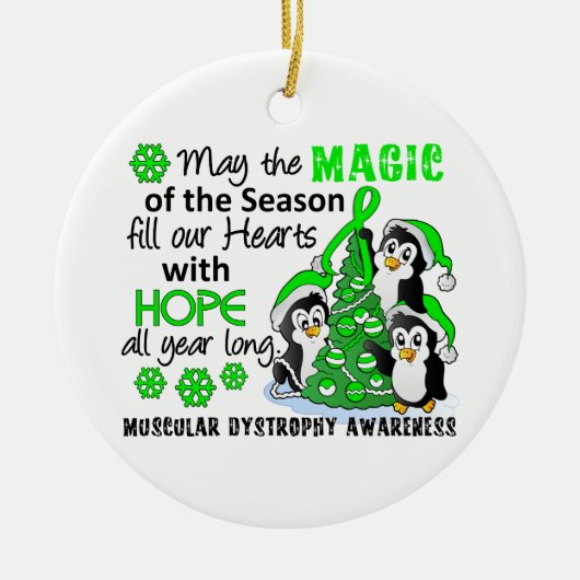 Kerstpinguïns Musculaire dystrofie Keramisch Ornament (Voorkant)