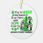 Kerstpinguïns Musculaire dystrofie Keramisch Ornament (Links)