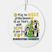 Kerstpinguïns Neuroblastoma Keramisch Ornament (Links)