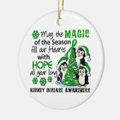 Kerstpinguïns Nierziekte Keramisch Ornament (Links)