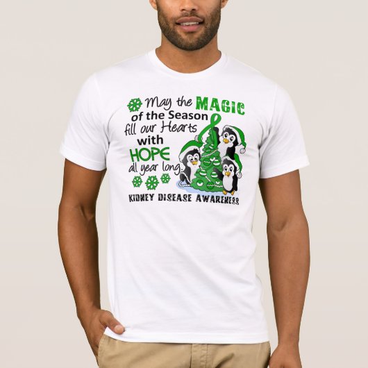 Kerstpinguïns Nierziekte T-shirt (Voorkant)