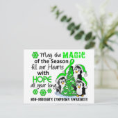 Kerstpinguïns Non-Hodgkin lymfoom Feestdagenkaart (Staand voorkant)