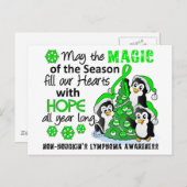 Kerstpinguïns Non-Hodgkin lymfoom Feestdagenkaart (Voorkant / Achterkant)