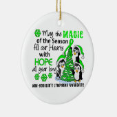 Kerstpinguïns Non-Hodgkin lymfoom Keramisch Ornament (Rechts)