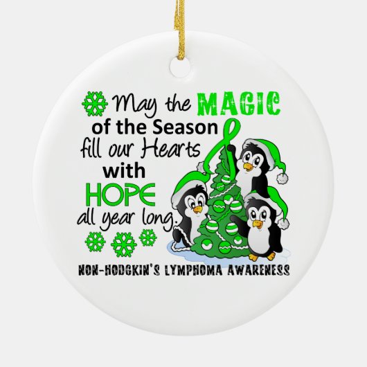 Kerstpinguïns Non-Hodgkin lymfoom Keramisch Ornament (Achterkant)