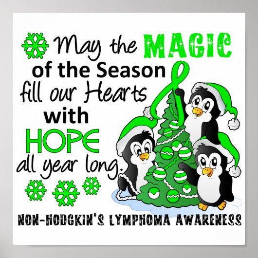 Kerstpinguïns Non-Hodgkin lymfoom Poster (Voorkant)