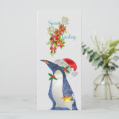 Kerstpinguïns Notitiekaart (Staand voorkant)