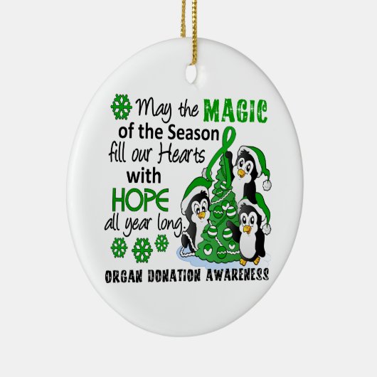 kerstpinguïns orgaandonatie keramisch ornament (Rechts)