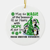 kerstpinguïns orgaandonatie keramisch ornament (Voorkant)