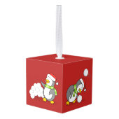 Kerstpinguïns Ornament (Achter hoekig)
