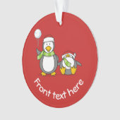 kerstpinguïns ornament (voorkant)