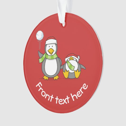 kerstpinguïns ornament (voorkant)