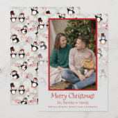 Kerstpinguïns Persoonlijke foto's Feestdagenkaart (Voorkant / Achterkant)