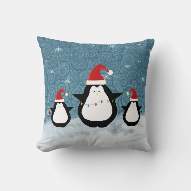 Kerstpinguïns Pillow Kussen (Voorkant)