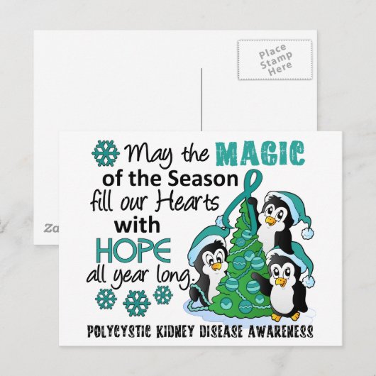 Kerstpinguïns PKD Feestdagenkaart (Voorkant / Achterkant)