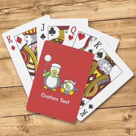 kerstpinguïns pokerkaarten