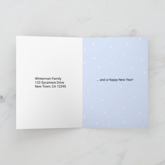 Kerstpinguïns prettige feestdagen bewerkbare tekst kaart (Binnen)