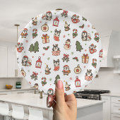 Kerstpinguïns Rood Groen Papieren Bordje