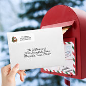Kerstpinguïns Rood Groen Retouradres Etiket