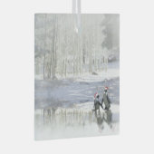 Kerstpinguïns schaatsen Frozen Pond Ornament (Voorkant Rechts)