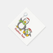 kerstpinguïns servetten (Hoek)