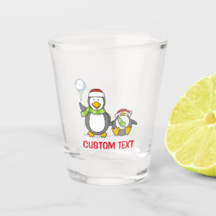 kerstpinguïns shot glas