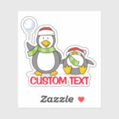 kerstpinguïns sticker (Vel)