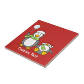 kerstpinguïns tegeltje (Zijkant)